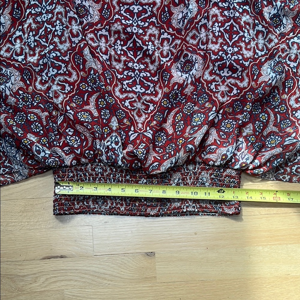 Max Studio Orange And Tan/Gray Patterned Blouse - image 4